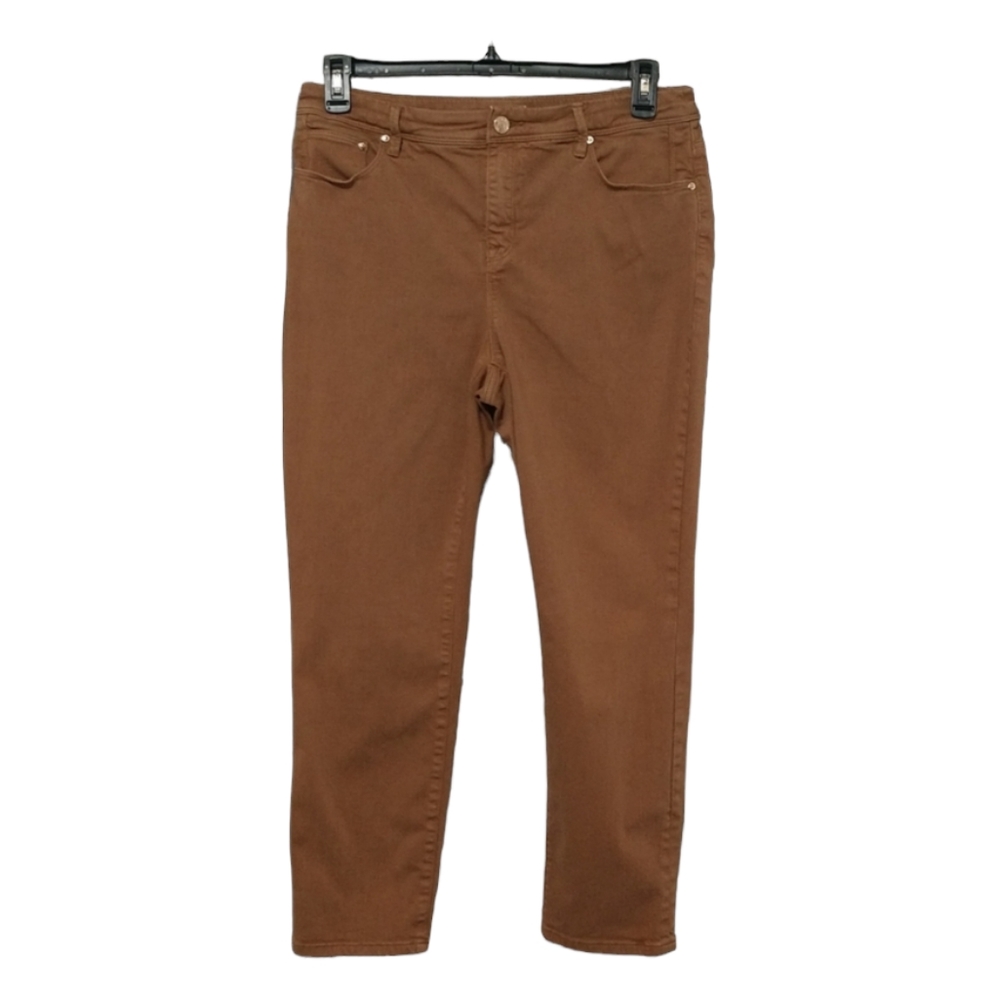 Chico's Cognac Girlfriend Crop Jeans sz 8